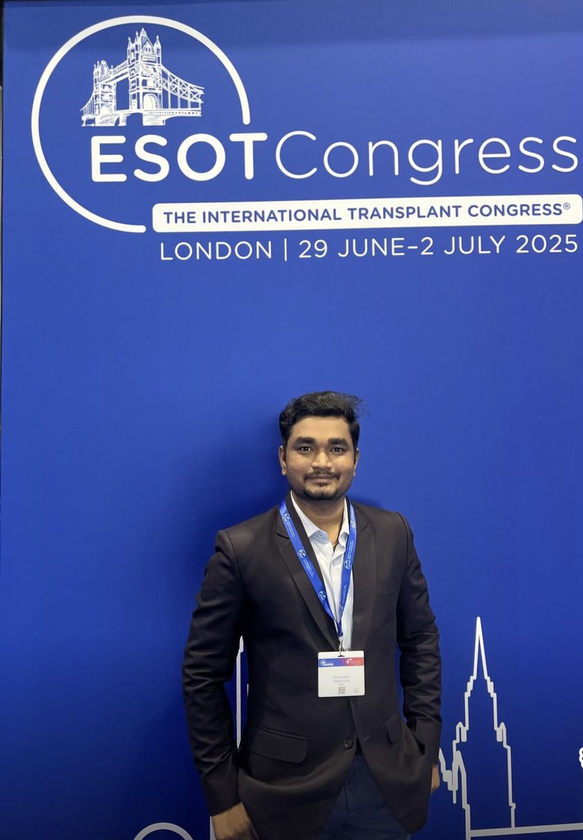 Dr Manjunath M N at the ESOT Congress, London 2025