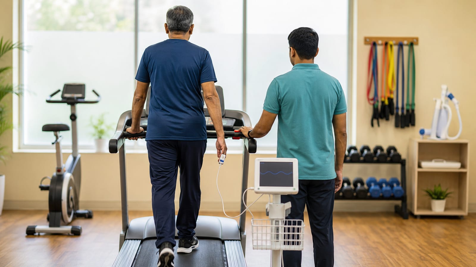 Supervised post-COVID pulmonary rehabilitation session with treadmill walking and continuous oxygen saturation monitoring - the treatment with the strongest evidence for post-COVID lung recovery in India